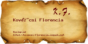 Kovácsi Florencia névjegykártya